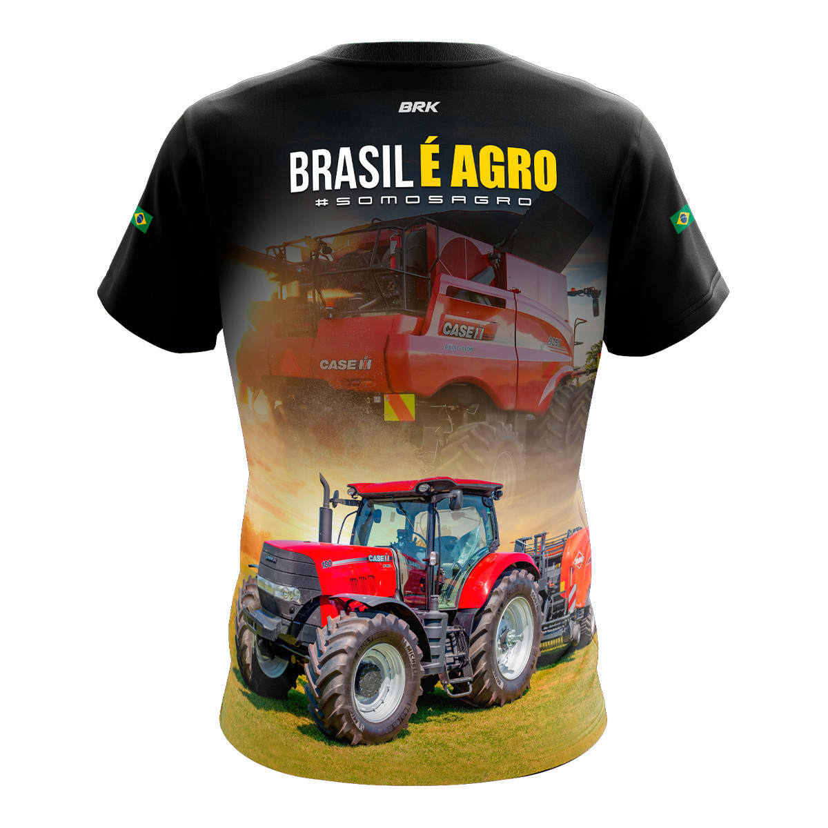Camiseta Agro Brk Brasil é Agro Trator com Proteção Solar UV50+ - Brk Agro