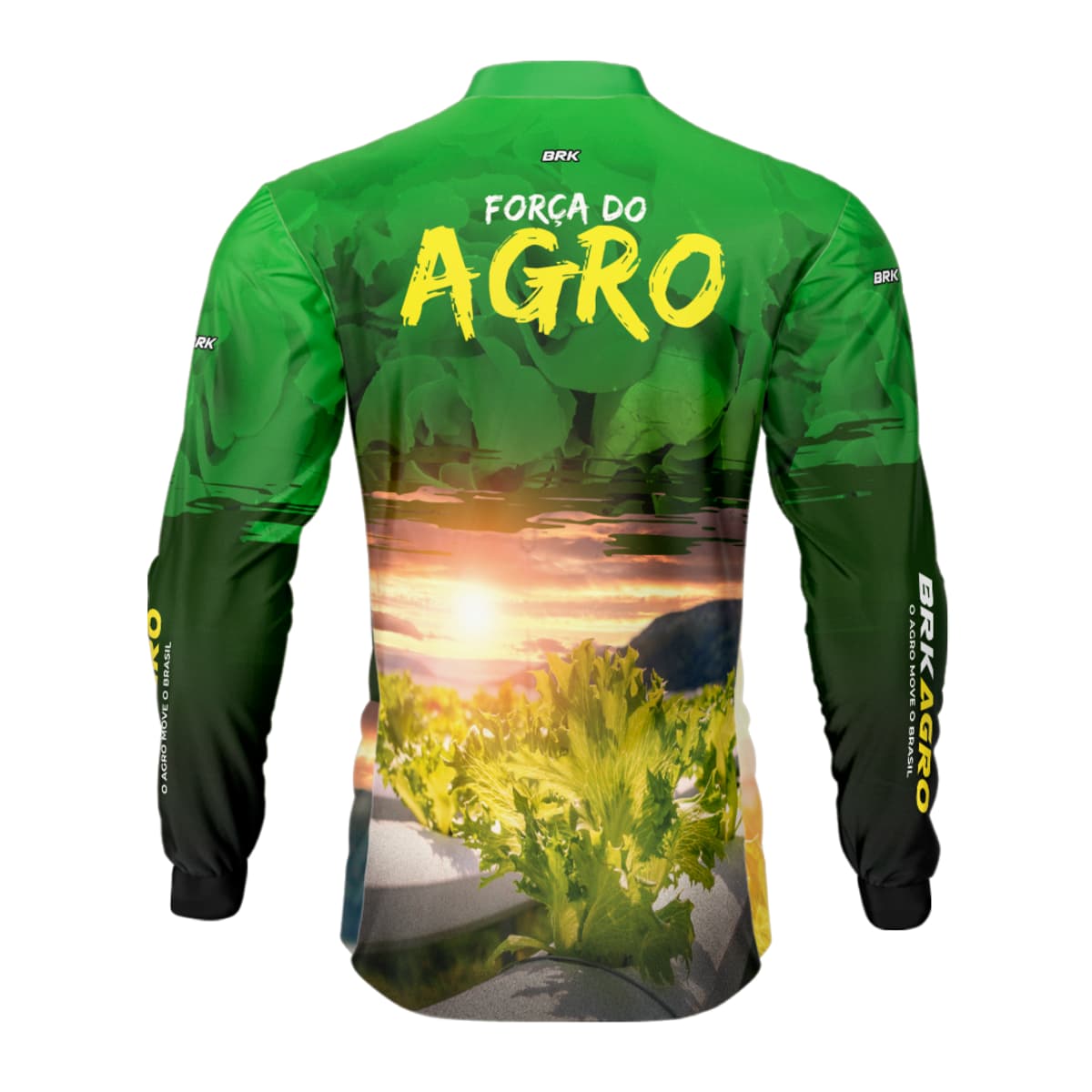 Camisa Agro Brk Força do Agro Hidroponia Alface com Proteção Solar UV50+ - Brk Agro