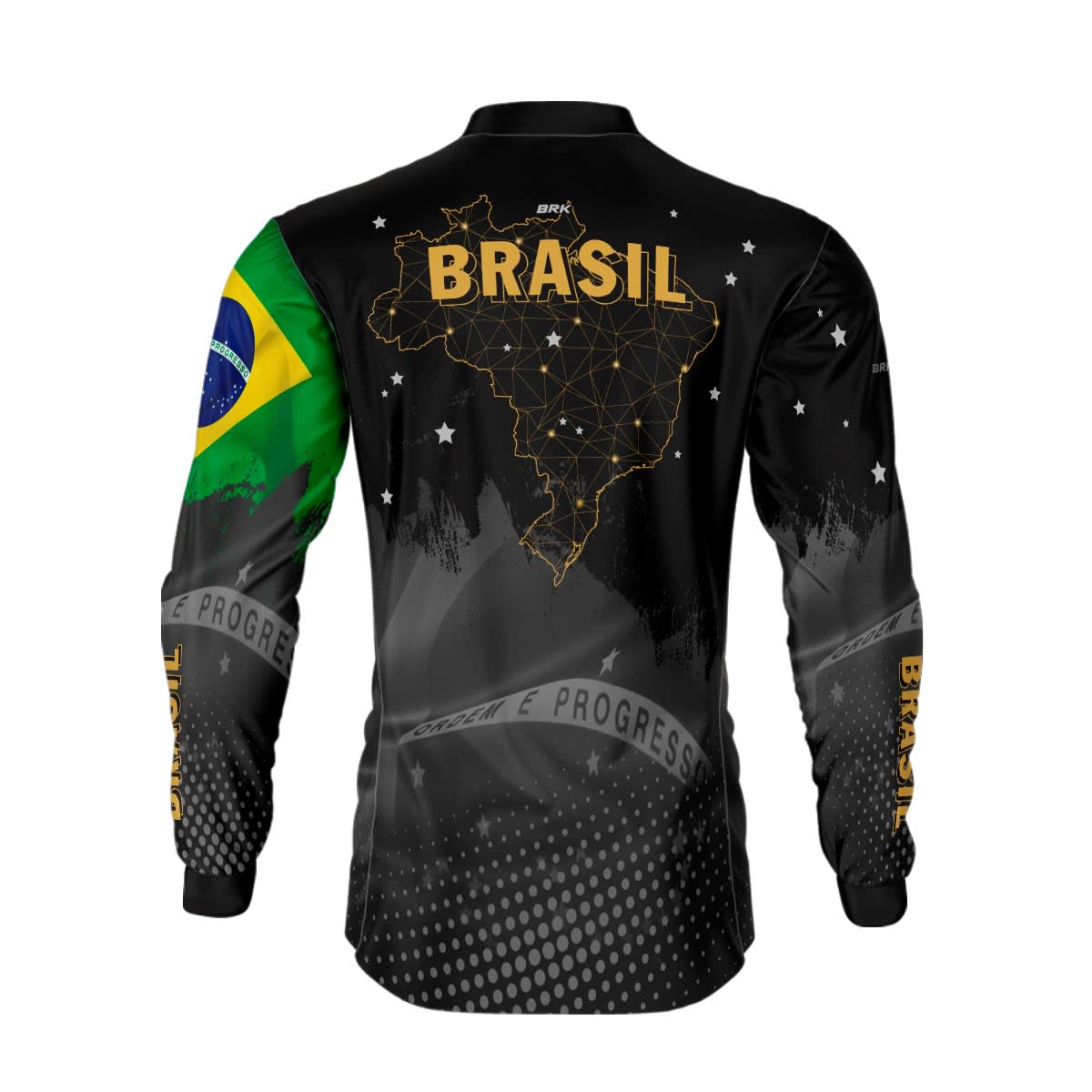 Camisa Agro Brk Brasil Preta com Proteção Solar UV50+ - Brk Agro