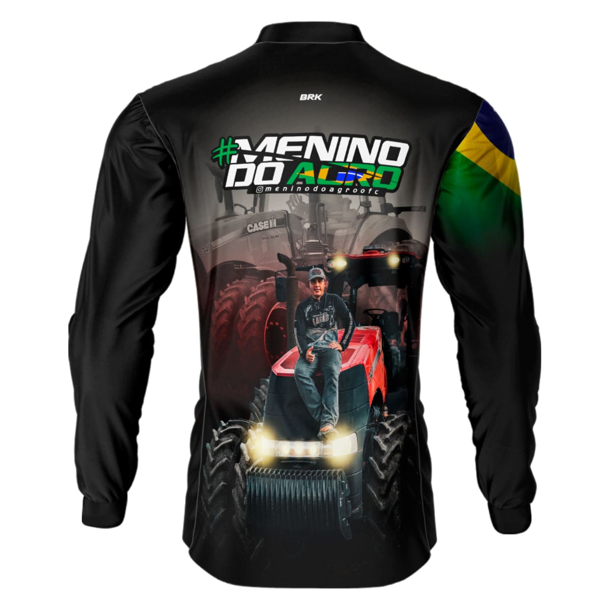 Camisa Agro Brk Menino do Agro Trator Vermelho com Proteção Solar UV50+ - Brk Agro