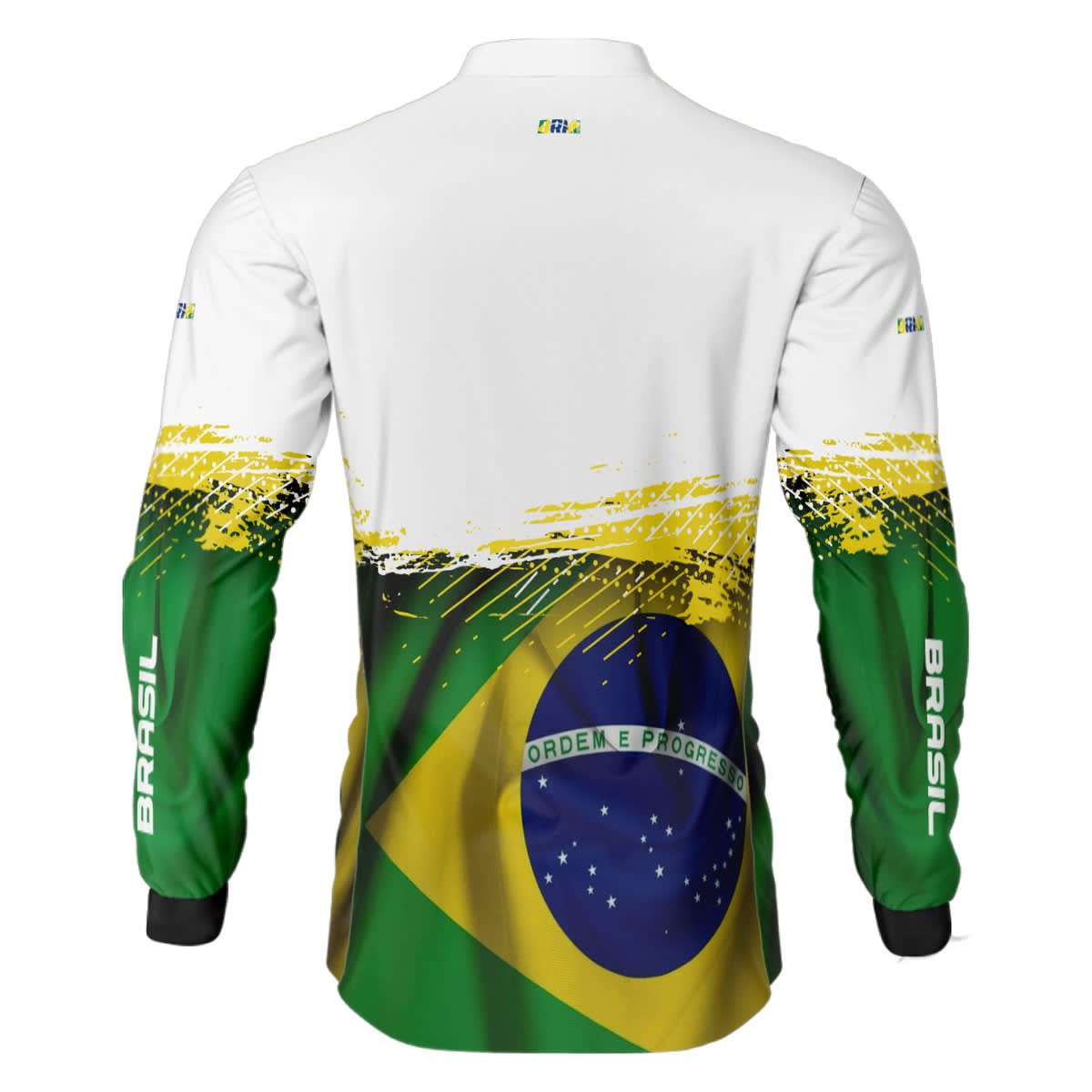 Camisa Agro Brk Brasil Branca com Proteção Solar UV50+ - Brk Agro