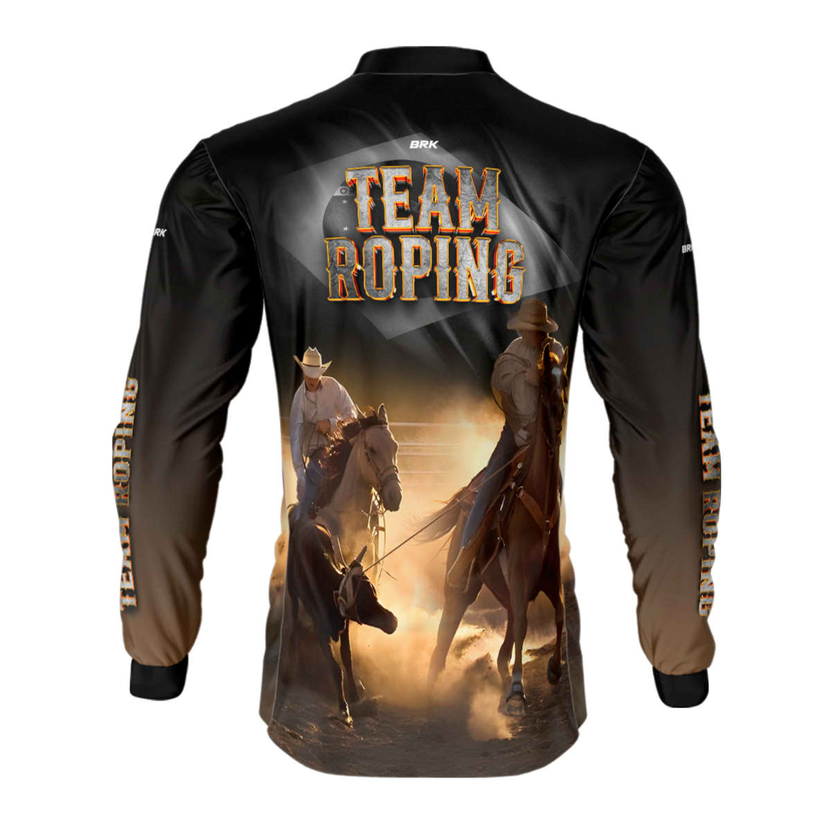 Camisa Agro Brk Team Roping Preto com Proteção UV50+ - BRK AGRO