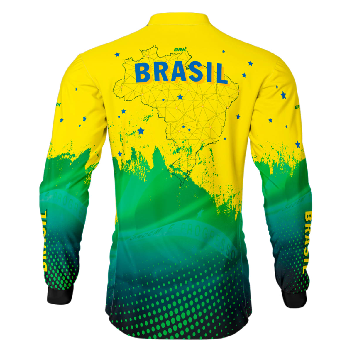 Camisa Agro Brk Brasil Amarela com Proteção Solar UV50+ - Brk Agro