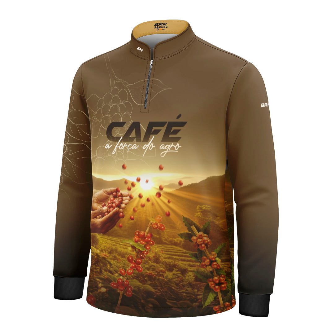 Camisa Agro Infantil Brk Café A Força do Agro com Proteção Solar UV50+ - Brk Agro