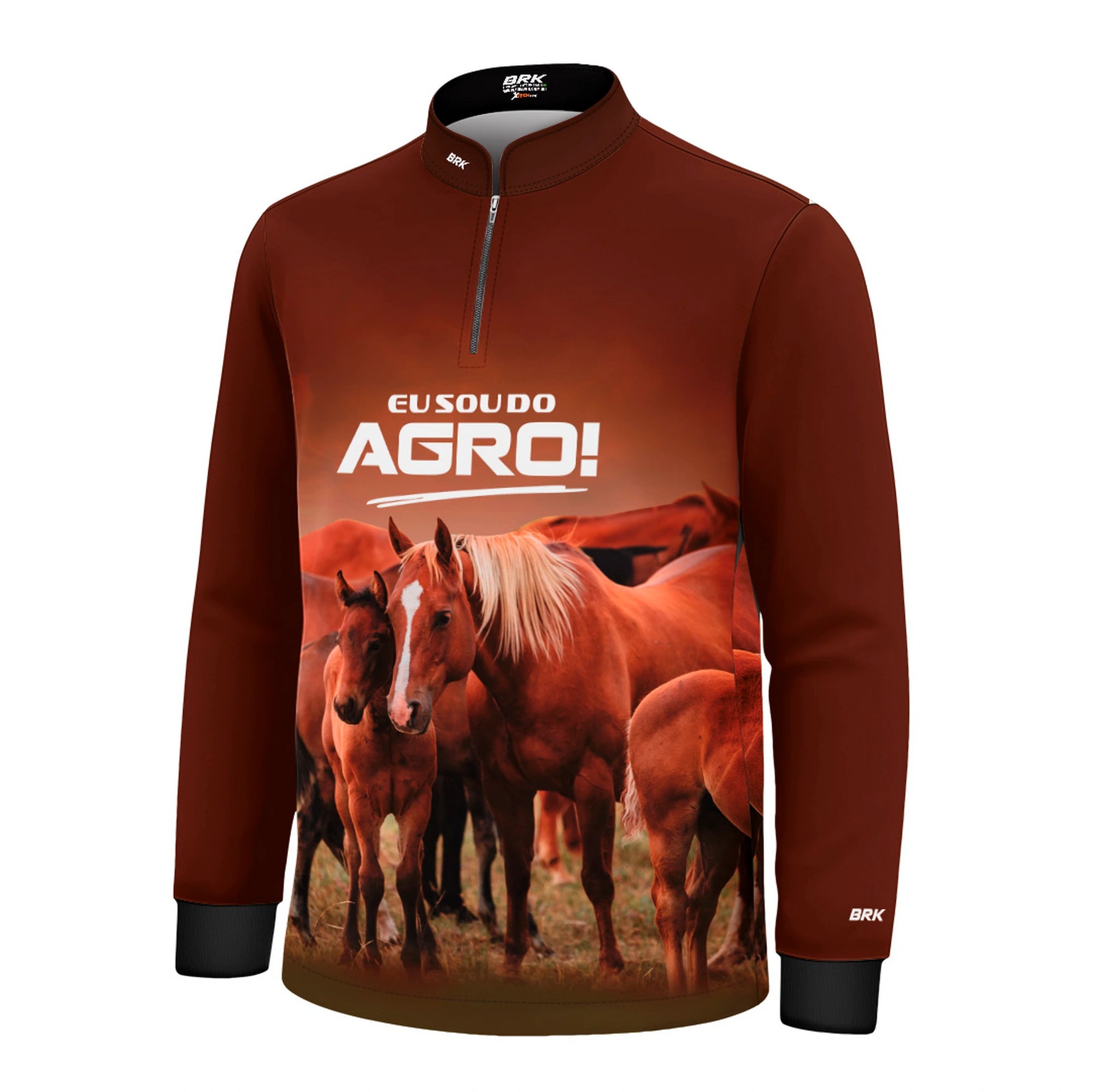 Camisa UV50 Agro Infantil Brk Eu Sou do Agro Azul Brasil