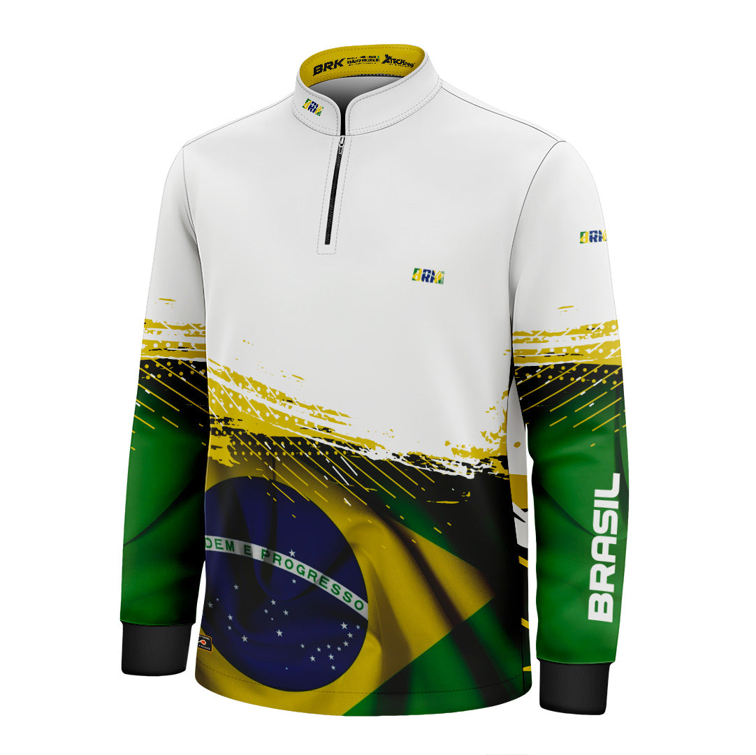 Camisa Infantil Agro Brk Brasil Branca com Proteção Solar UV50+