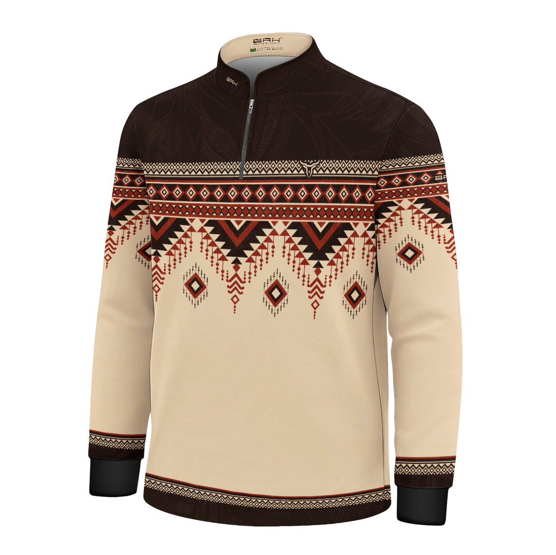 Camisa Marrom e Creme Apache com UV50