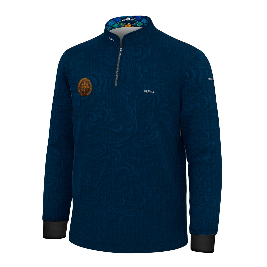 Camisa Agro Infantil Brk São Bento Vitral Azul com Proteção UV50+