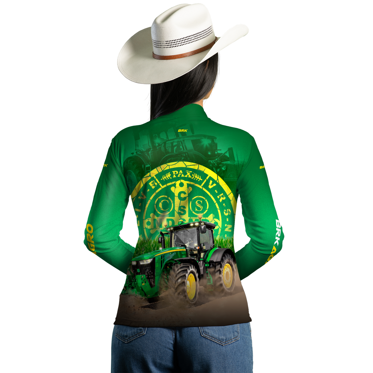 Camisa Agro Brk Trator São Bento Verde com Proteção Solar UV50+ - Brk Agro