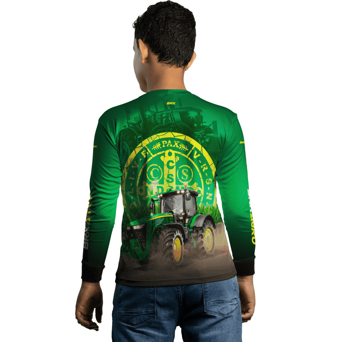 Camisa Agro Brk Trator São Bento Verde com Proteção Solar UV50+ - Brk Agro