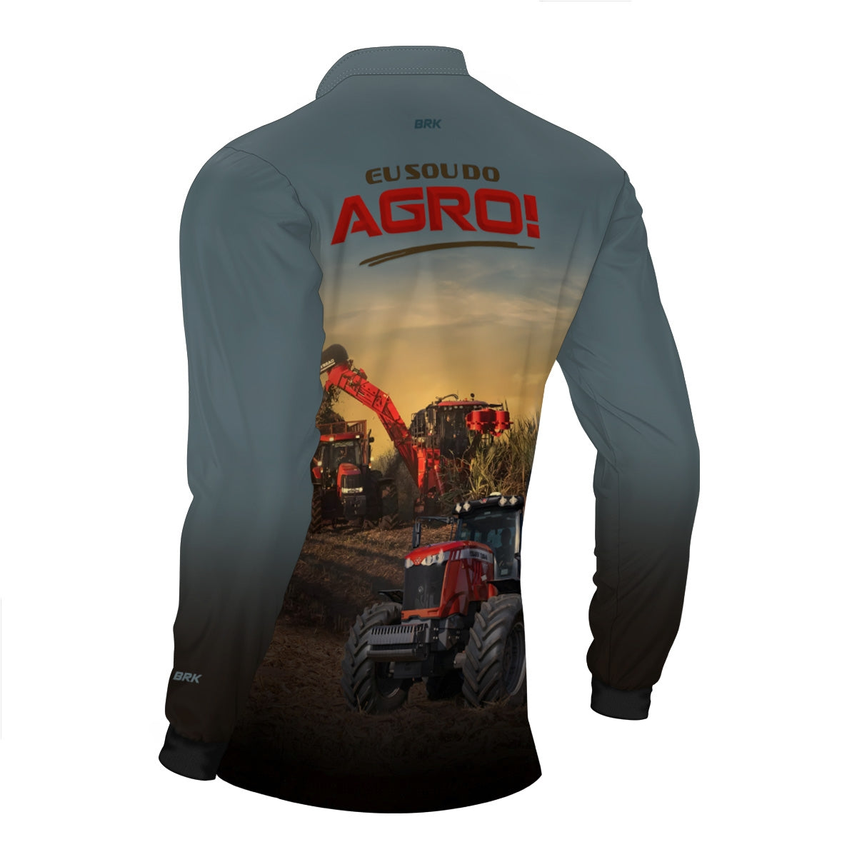 Camisa Agro Brk Eu Sou do Agro Trator Agrícola com Proteção UV50