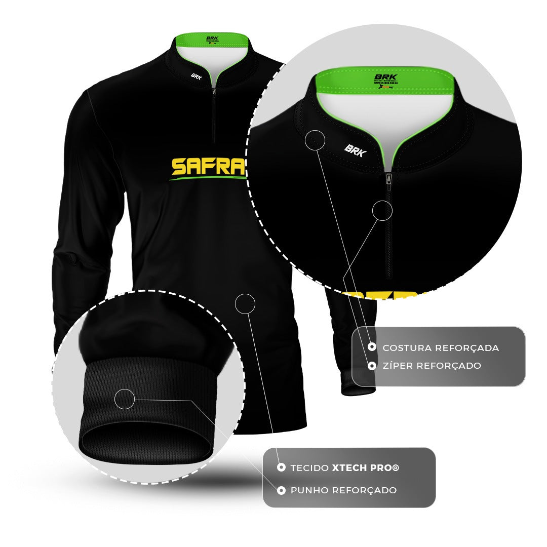 Camisa Agro Brk Safra Essencial Preto com Proteção Solar UV50+