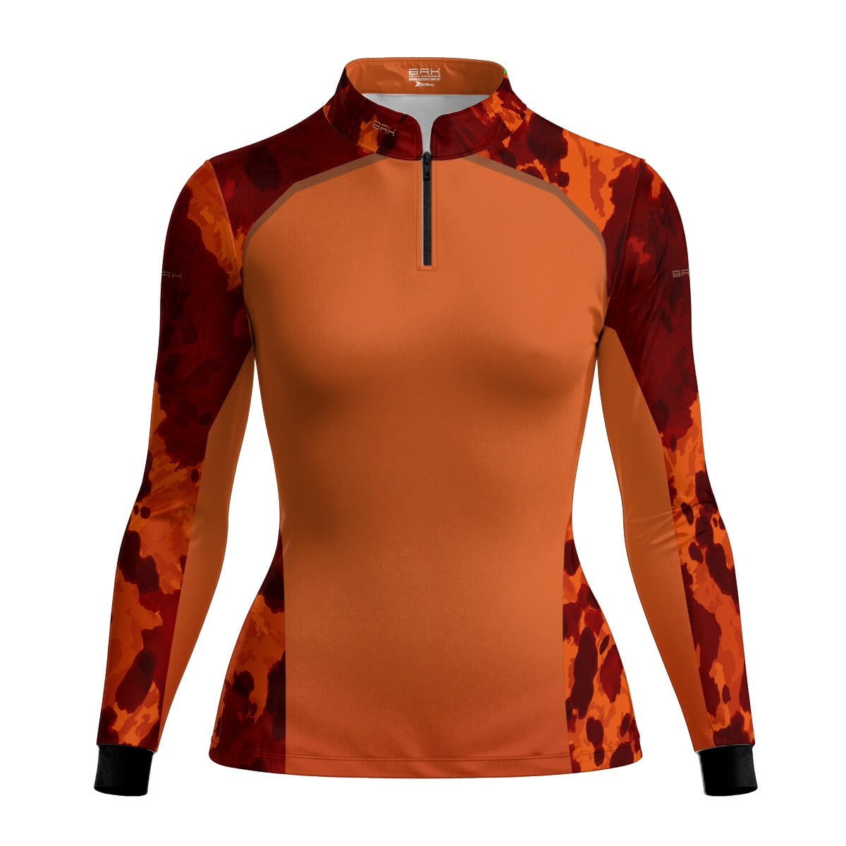 Camisa Agro Feminina BRK Pecuária Orange Print com Proteção Solar UV50+ - Brk Agro