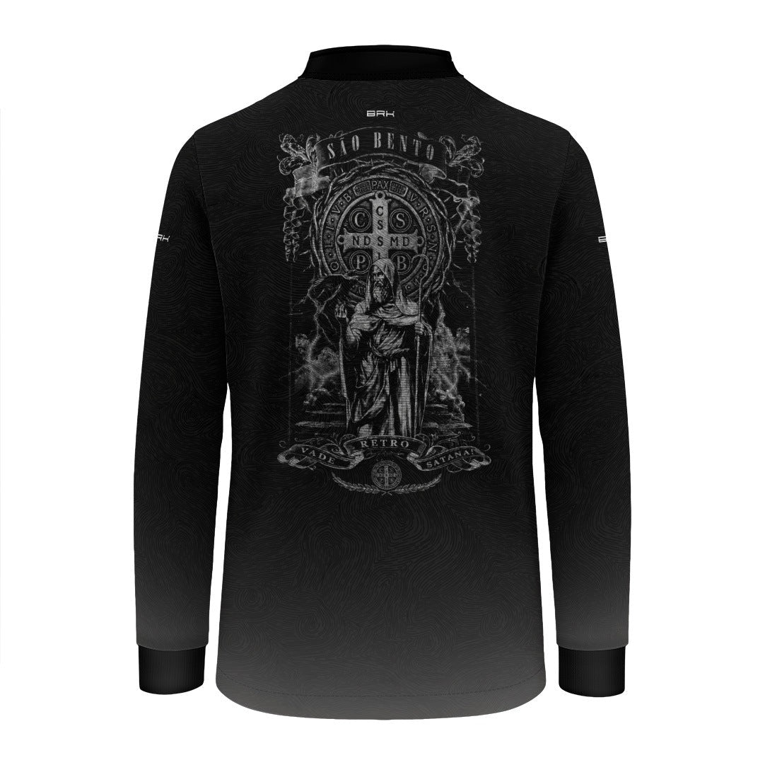 Camisa Agro Infantil Brk São Bento Preto e Cinza com Proteção UV50+