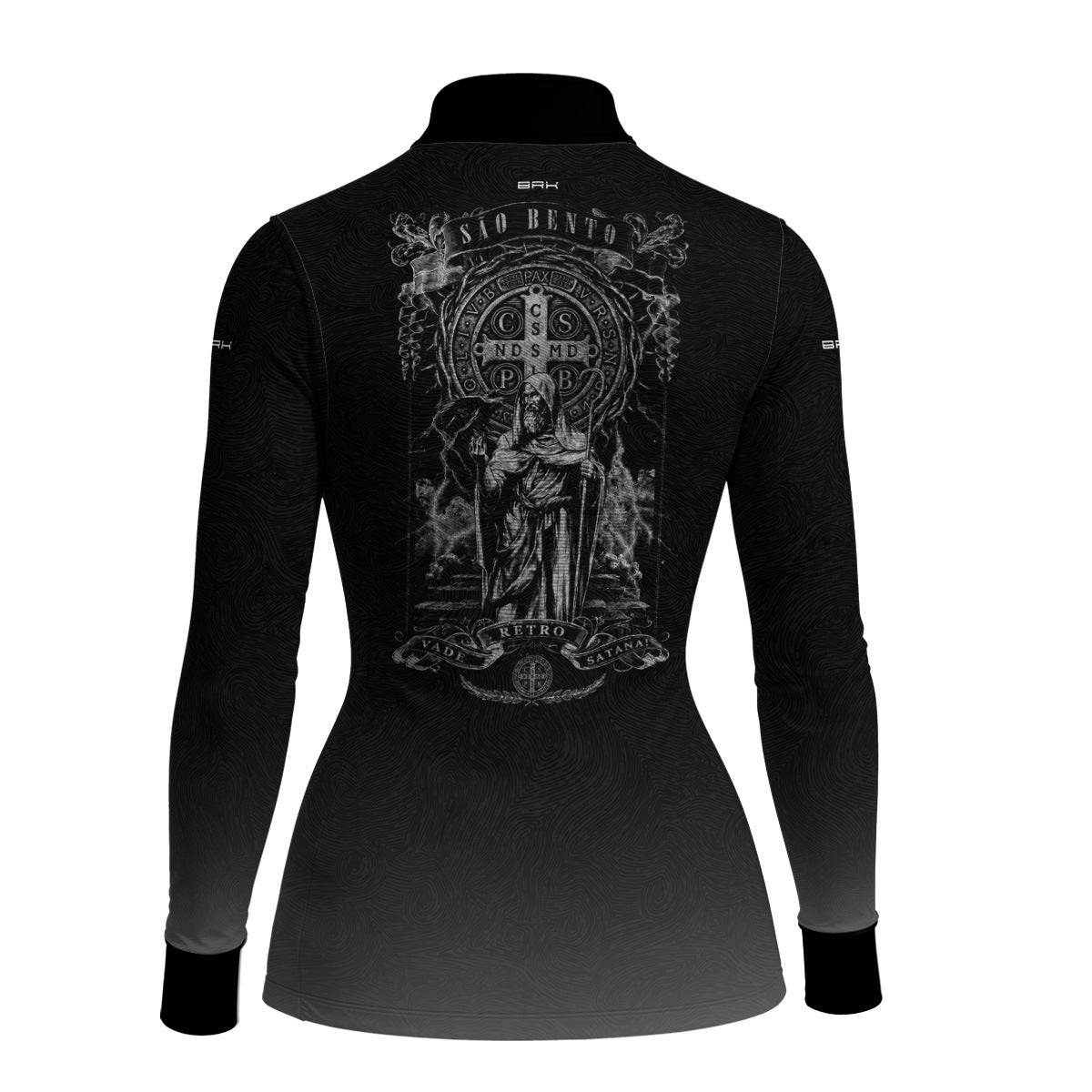 Camisa Agro Feminina Brk São Bento Preto e Cinza com Proteção UV50+