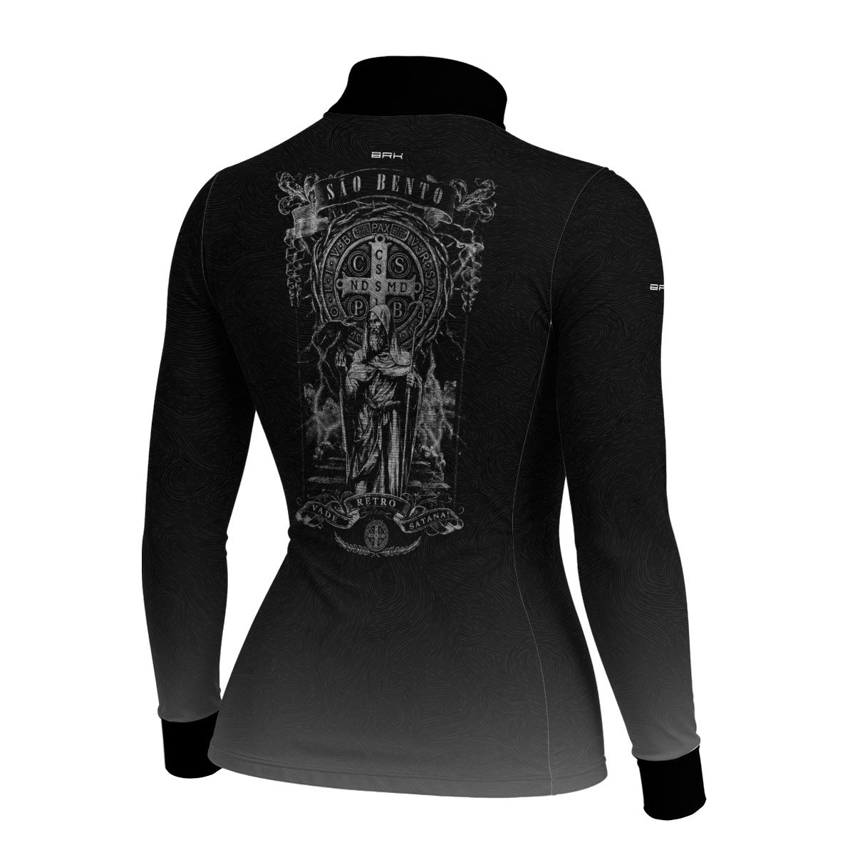 Camisa Agro Feminina Brk São Bento Preto e Cinza com Proteção UV50+