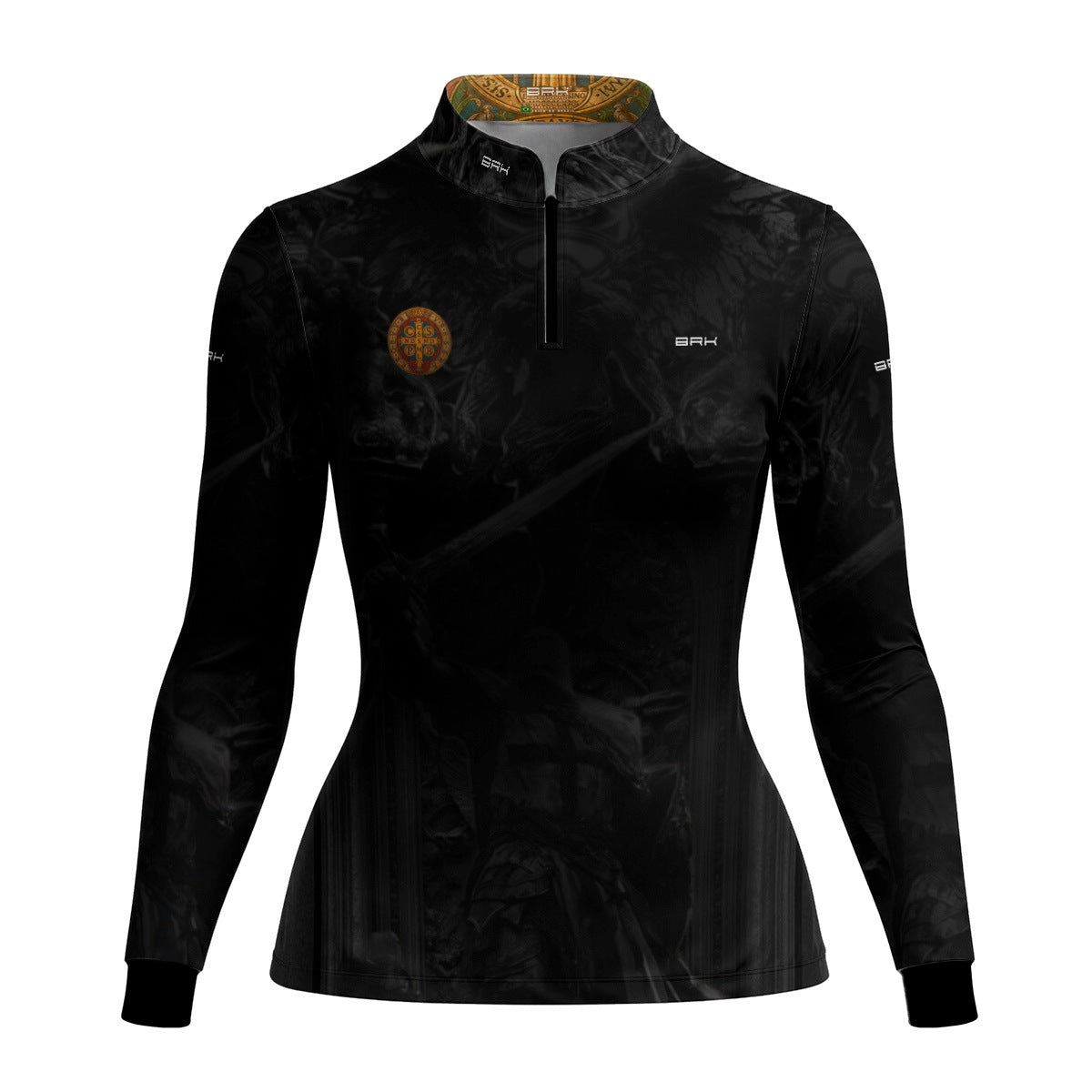 Camisa Agro Feminina Brk São Bento Vitral Preta com Proteção UV50+