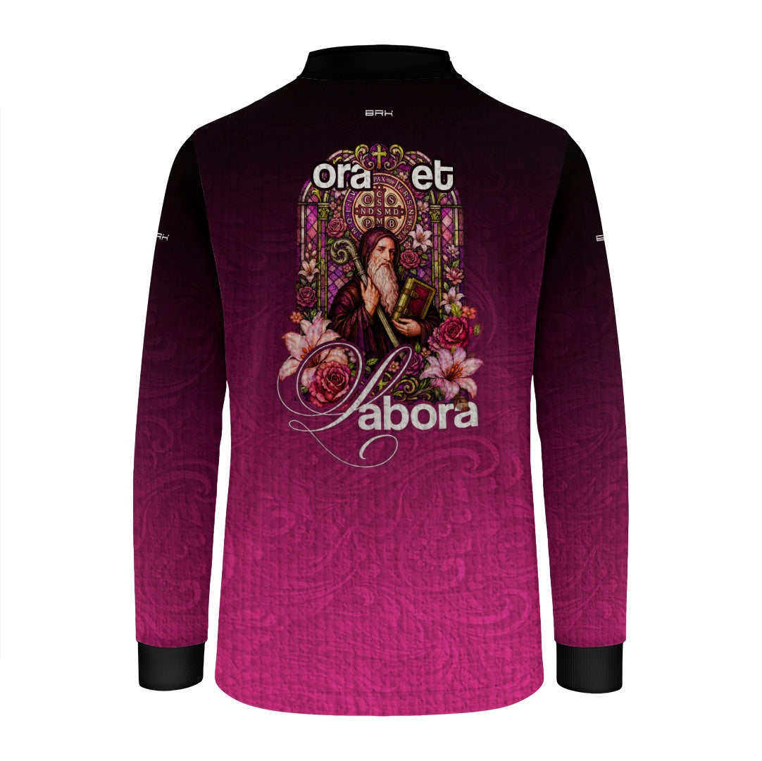 Camisa Agro Infantil Brk São Bento Vitral Rosa com Proteção UV50+