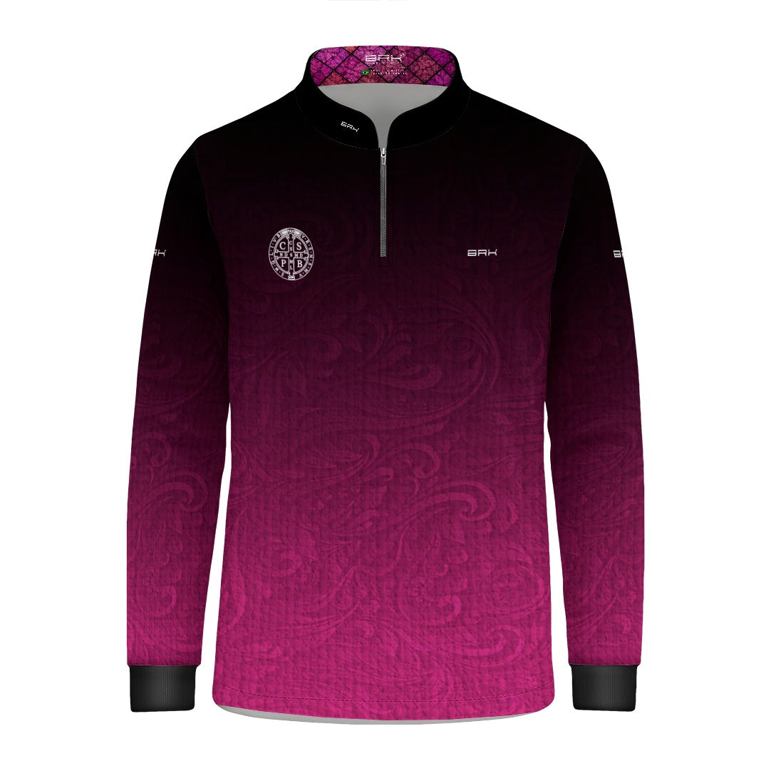 Camisa Agro Infantil Brk São Bento Vitral Rosa com Proteção UV50+