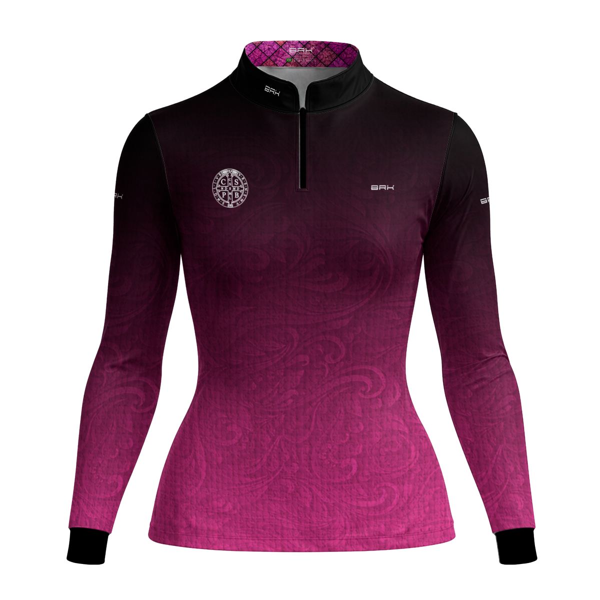 Camisa Agro Feminina Brk São Bento Vitral Rosa com Proteção UV50+