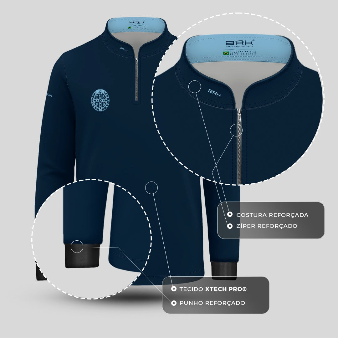 Camisa Agro Infantil Brk São Bento Vitral Azul com Proteção UV50+