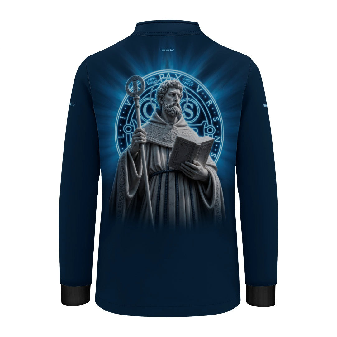 Camisa Agro Infantil Brk São Bento Vitral Azul com Proteção UV50+