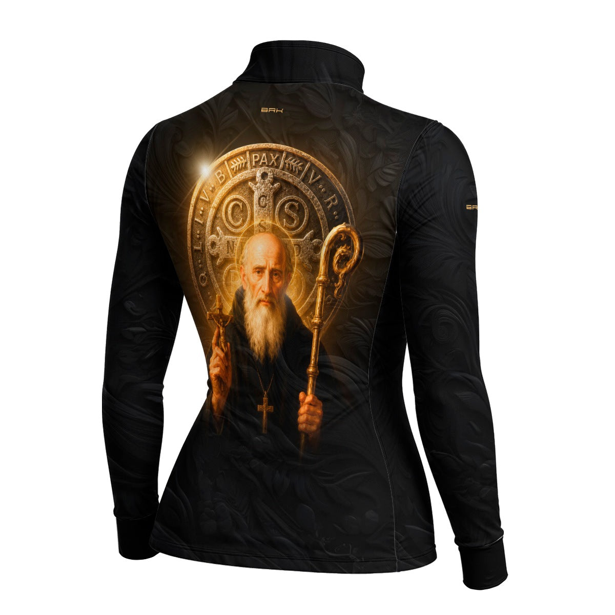 Camisa Agro Feminina Brk São Bento Preta e Dourada com Proteção UV50+