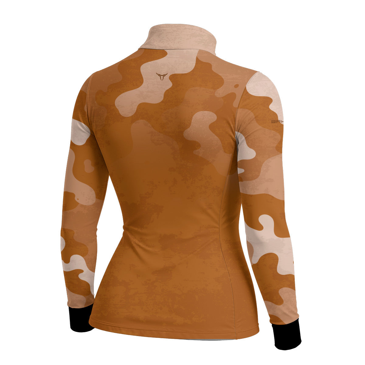 Camisa Agro Feminina Brk Camuflado Cow Print Laranja com Proteção Solar UV50+