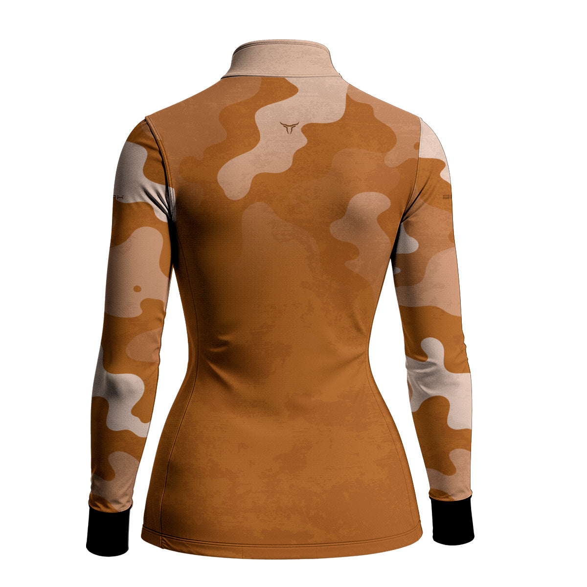 Camisa Agro Feminina Brk Camuflado Cow Print Laranja com Proteção Solar UV50+