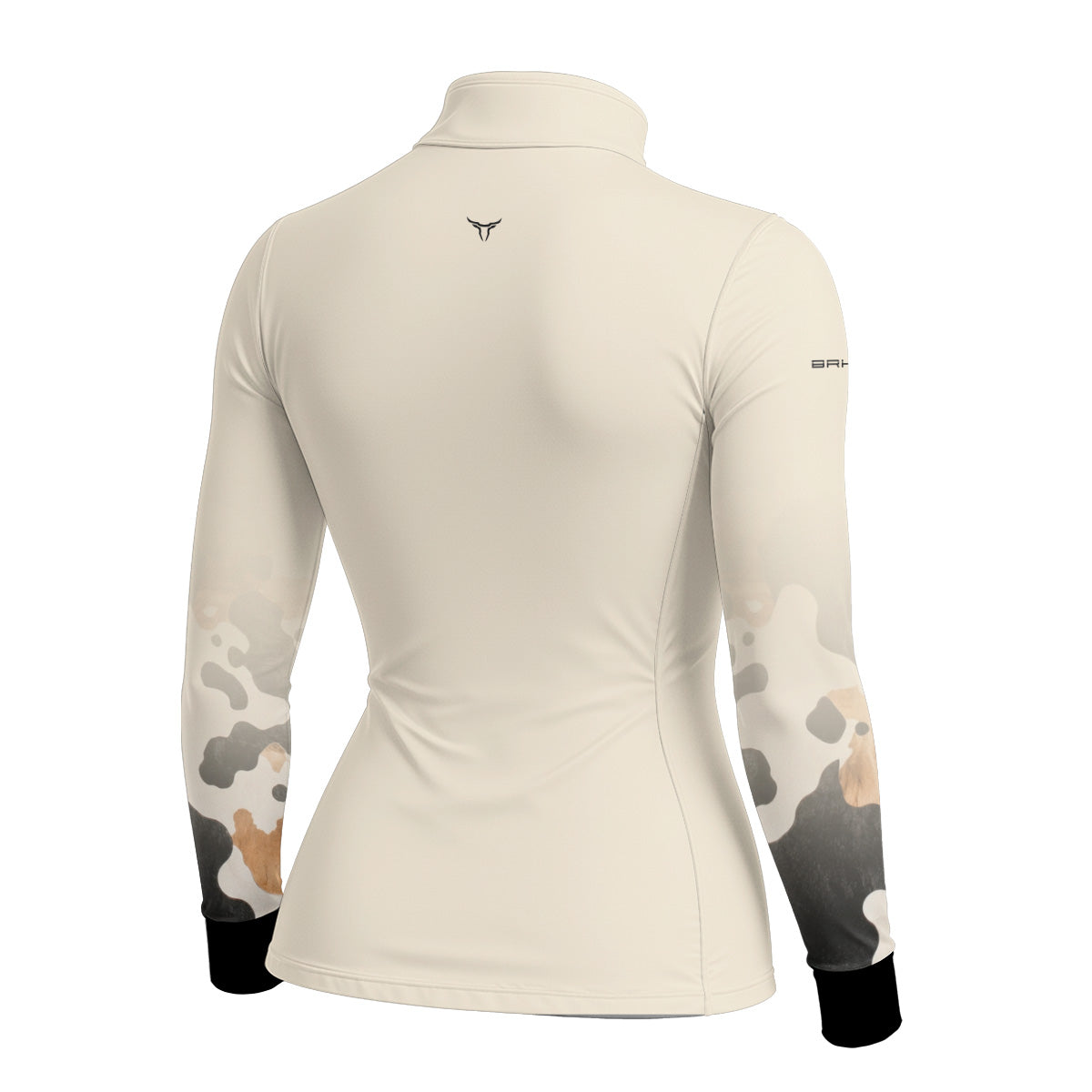 Camisa Agro Feminina Brk Camuflado Cow Print Bege com Proteção Solar UV50+