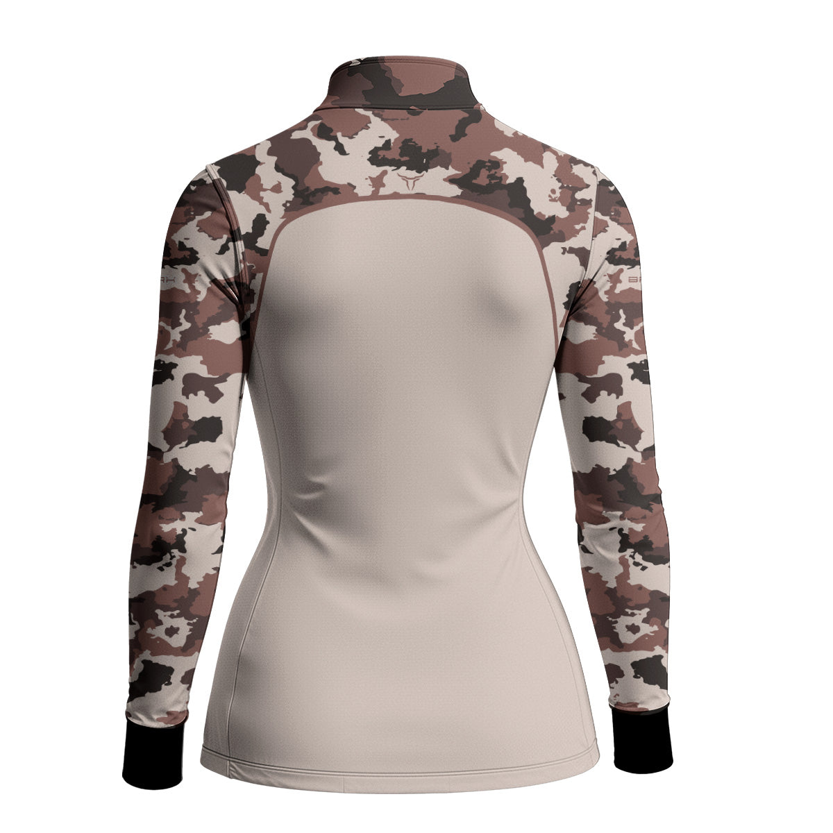 Camisa Agro Feminina Brk Camuflado Cow Print Creme com Proteção Solar UV50+