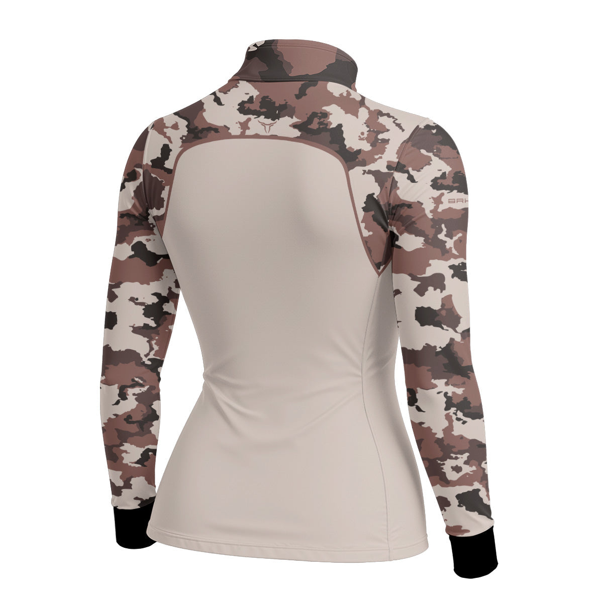 Camisa Agro Feminina Brk Camuflado Cow Print Creme com Proteção Solar UV50+