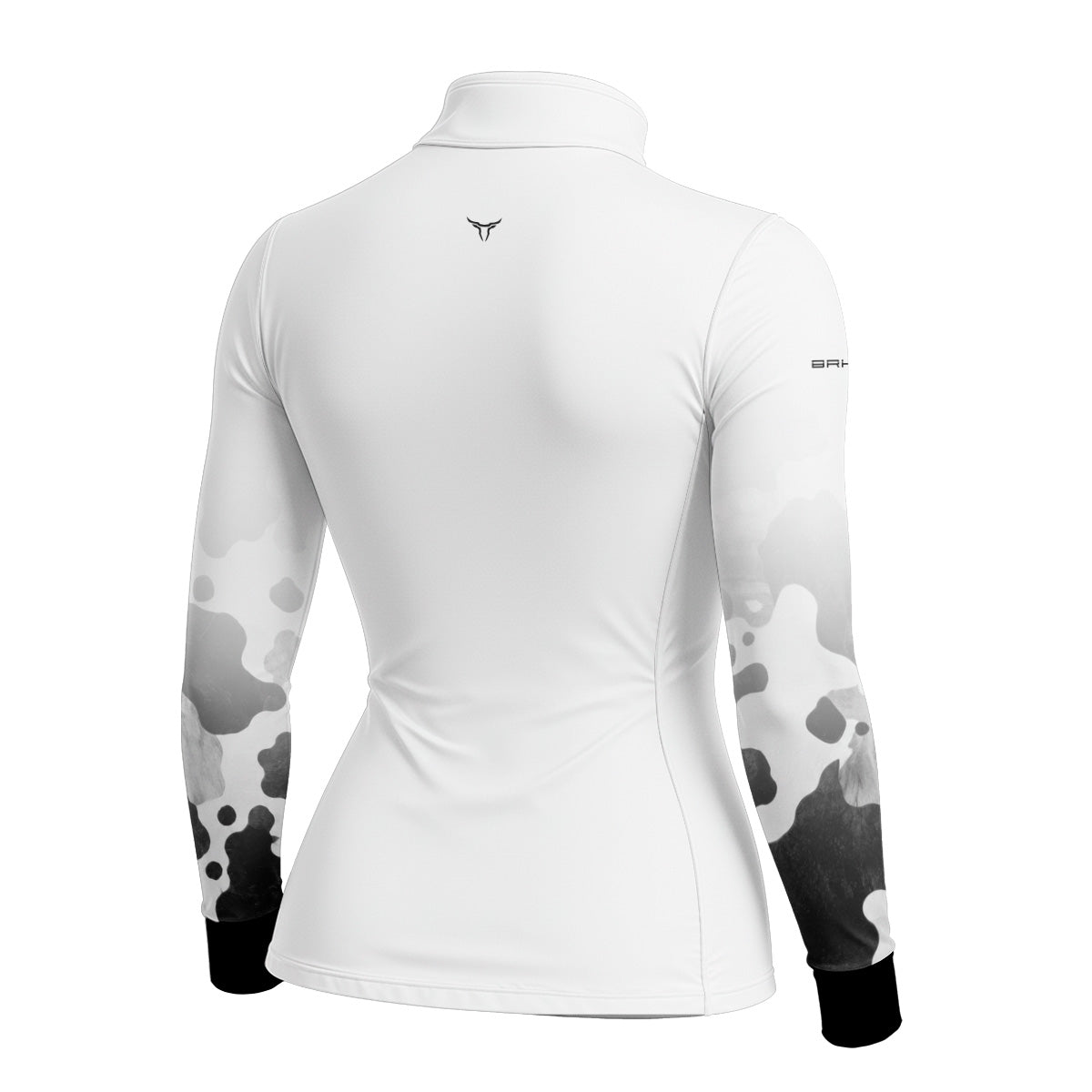 Camisa Agro Feminina Brk Camuflado Cow Print Preto e Branco com Proteção Solar UV50+