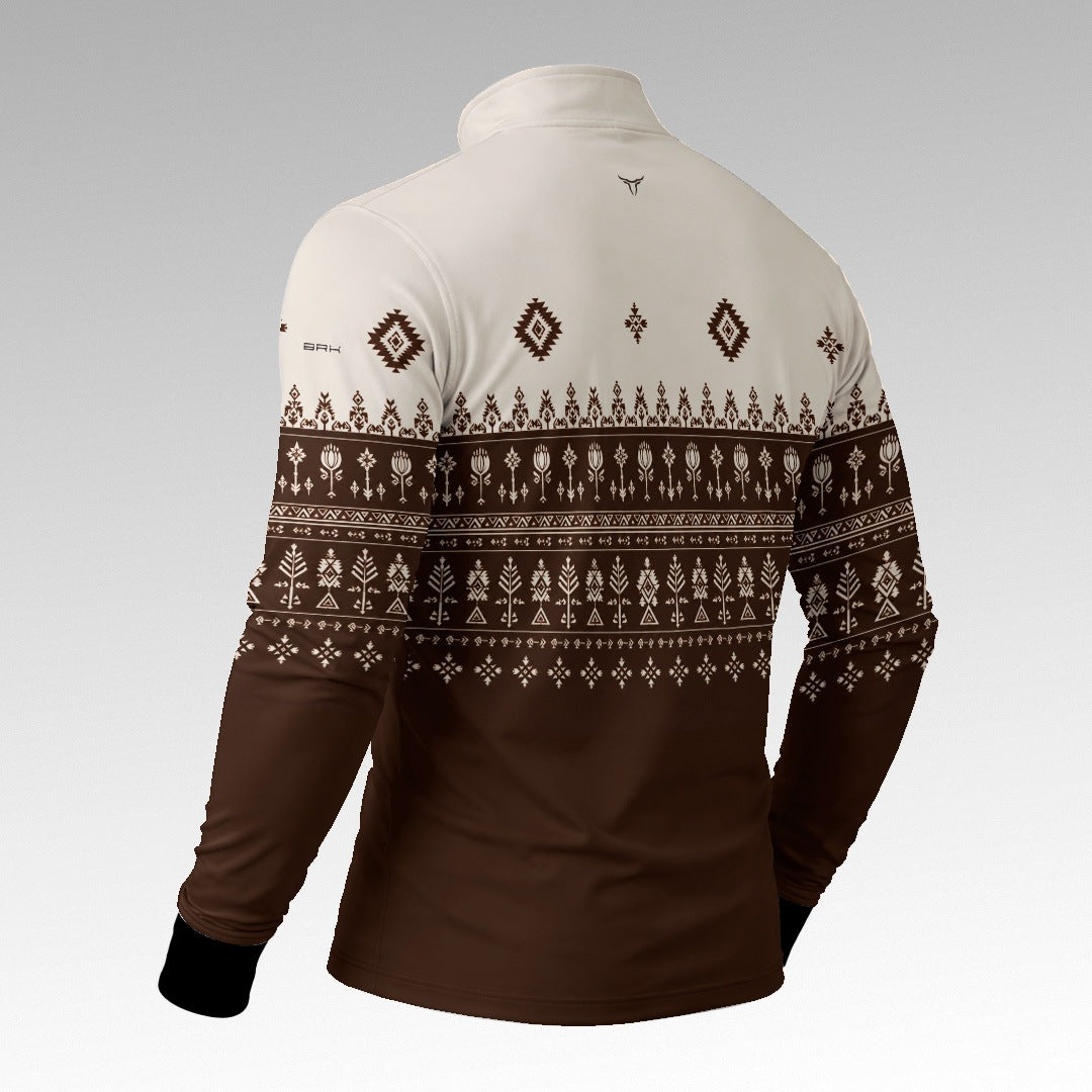Camisa Apache Marrom Creme com UV50 - Brk Agro