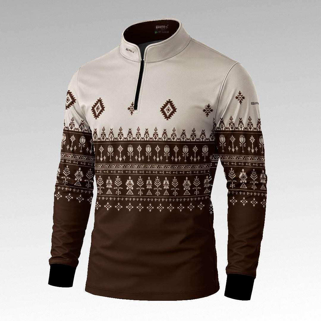 Camisa Apache Marrom Creme com UV50 - Brk Agro