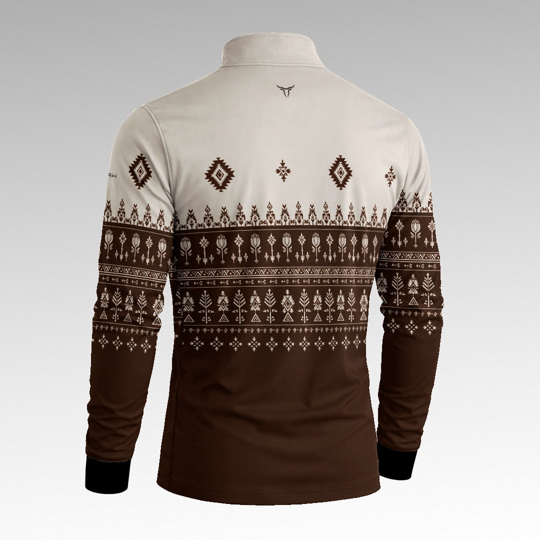 Camisa Apache Marrom Creme com UV50 - Brk Agro