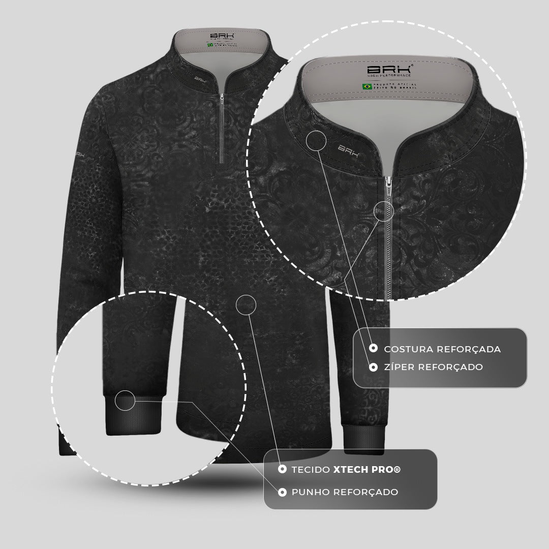 Camisa Infantil Nossa Senhora Aparecida Essence Preta com UV50