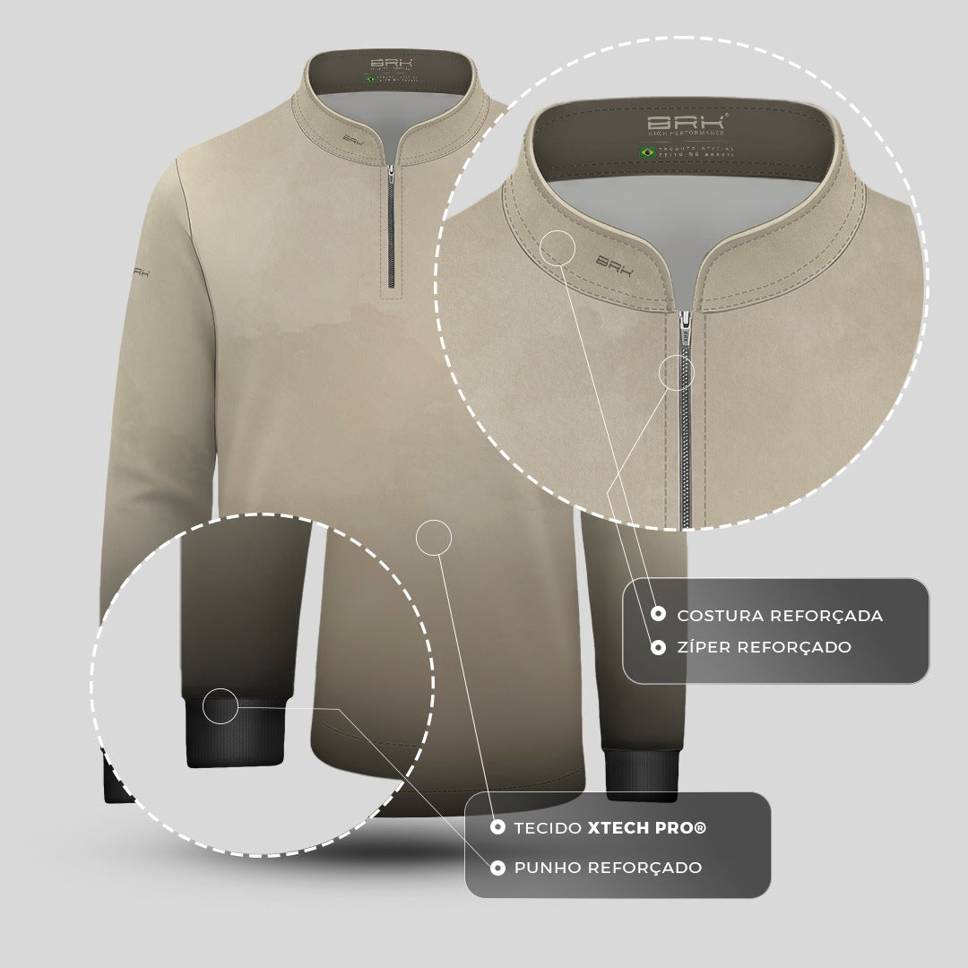 Camisa Infantil Nossa Senhora Aparecida Clássica Bege com UV50
