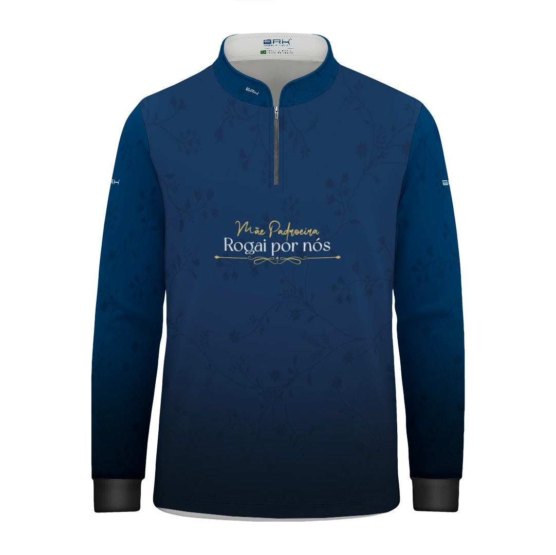 Camisa Infantil Nossa Senhora Aparecida Mãe Padroeira Azul com UV50