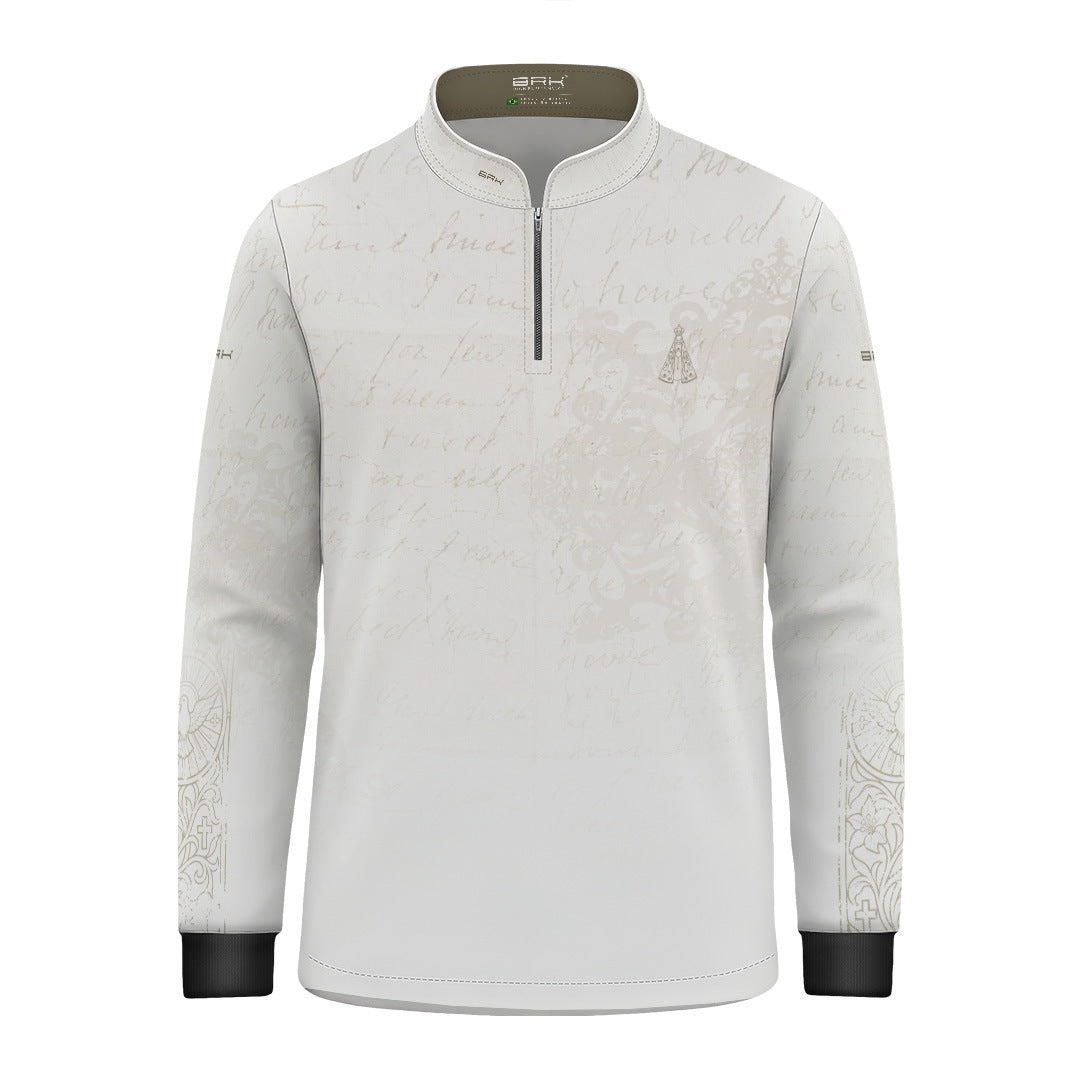 Camisa Infantil Nossa Senhora Aparecida Oração Branco com UV50