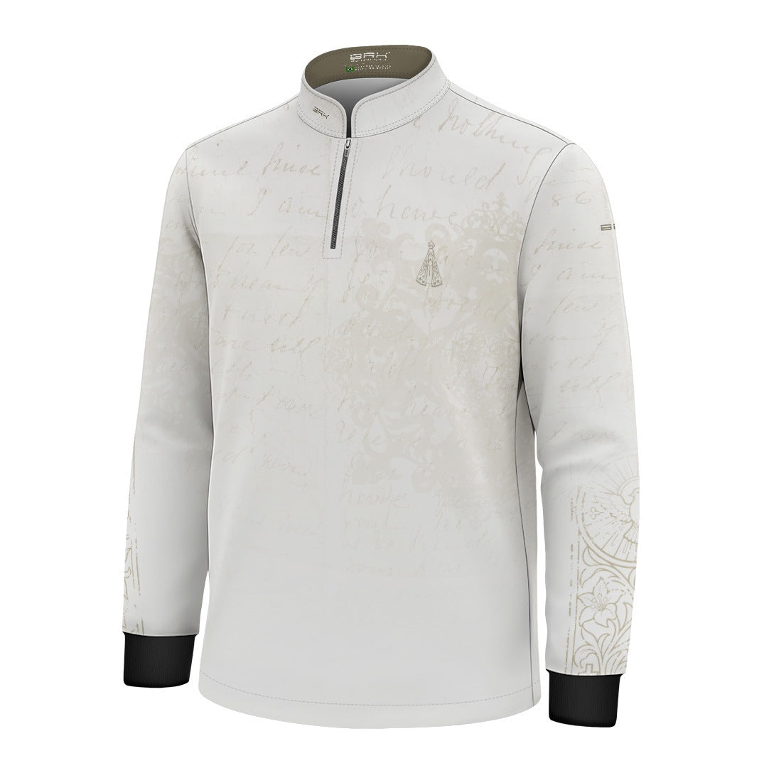 Camisa Infantil Nossa Senhora Aparecida Oração Branco com UV50
