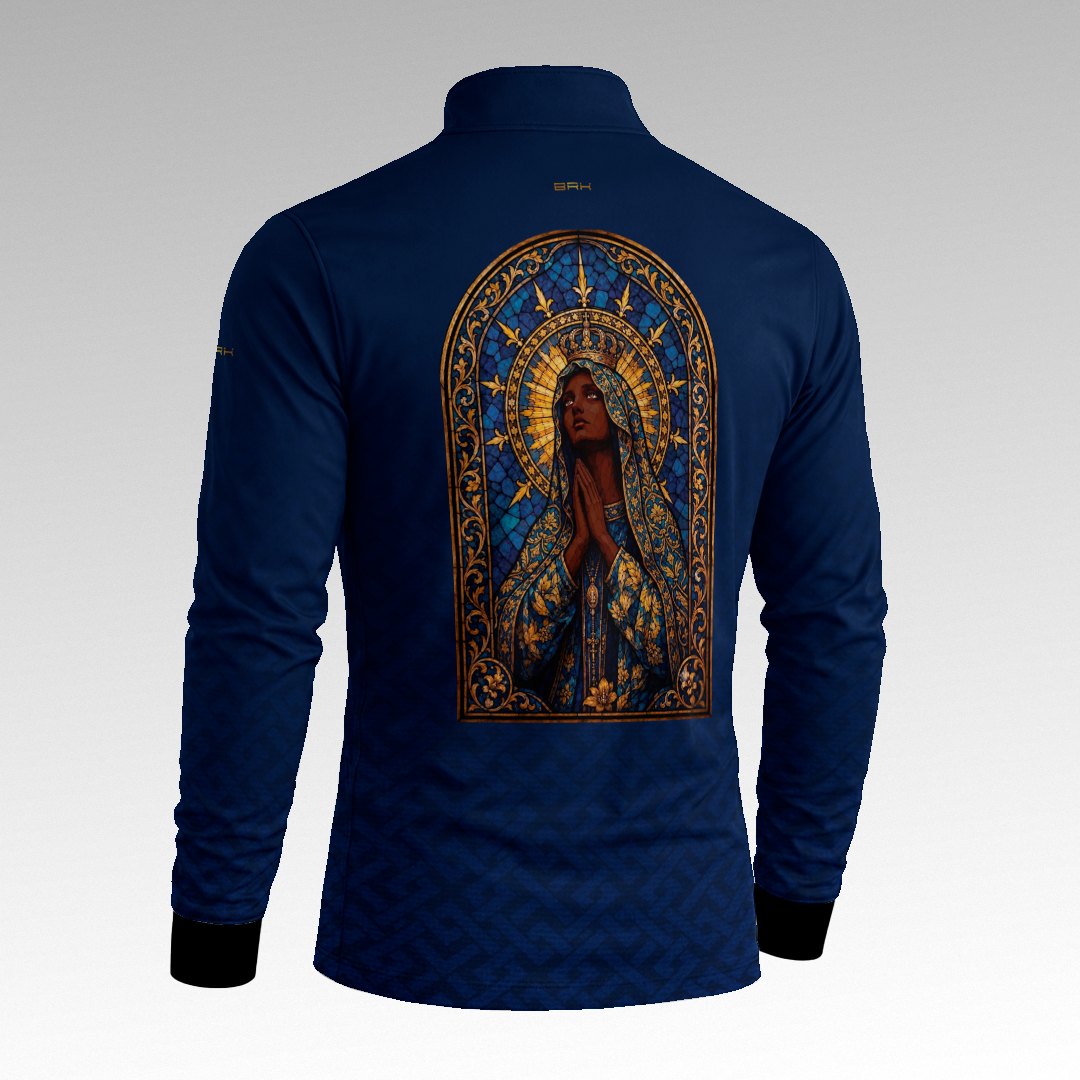 Camisa Brk Nossa Senhora Aparecida Vitral Azul com Proteção Solar UV50+