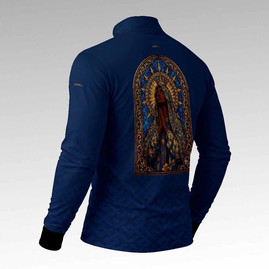 Camisa Brk Nossa Senhora Aparecida Vitral Azul com Proteção Solar UV50+