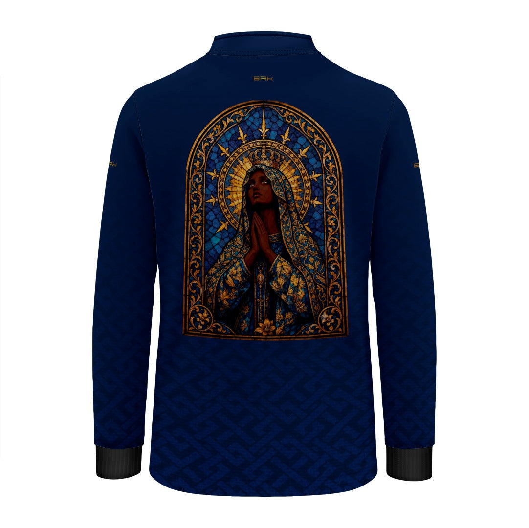 Camisa Infantil Nossa Senhora Aparecida Vitral Azul com UV50