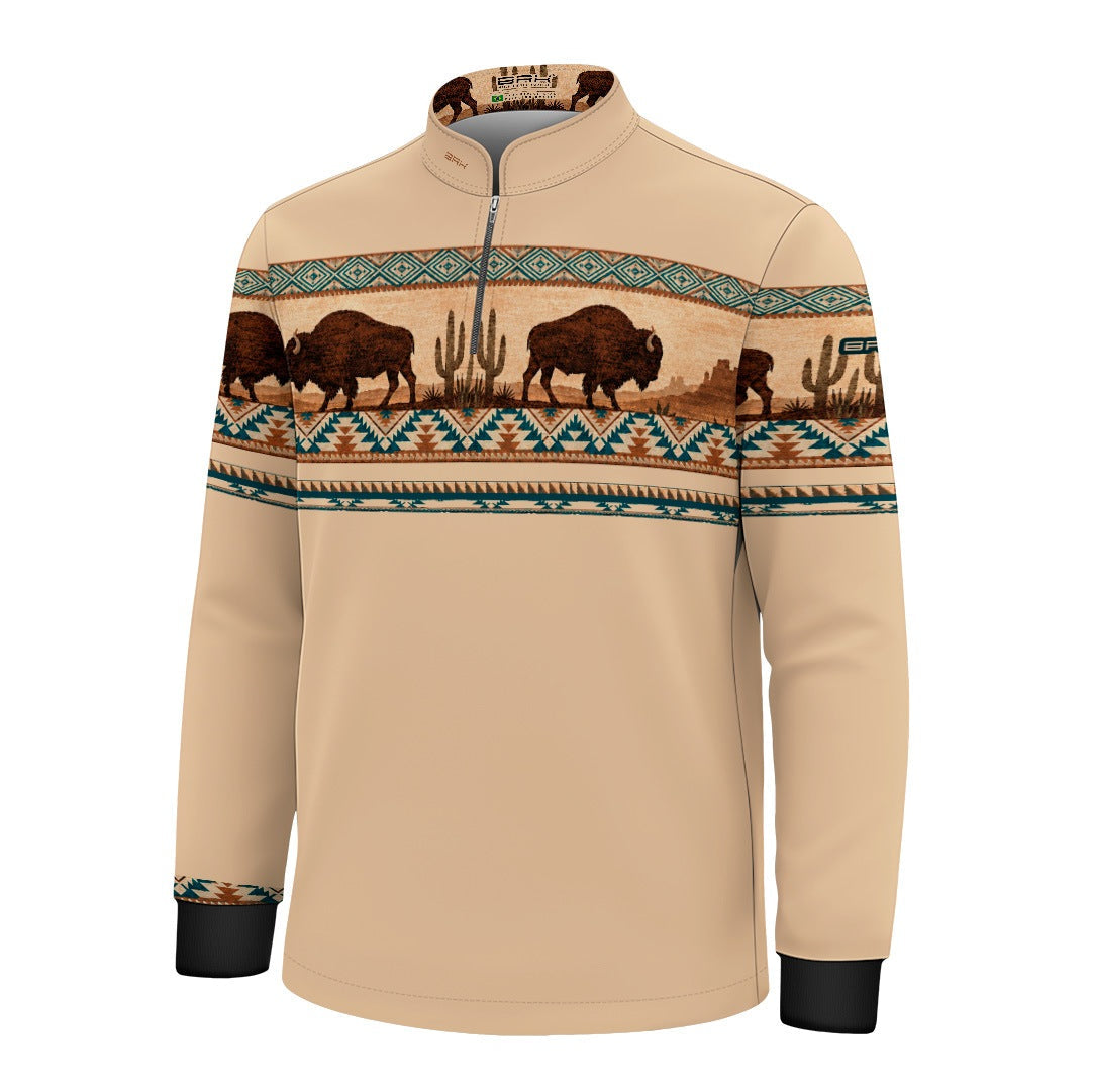 Camisa Infantil Búfalos Bege Apache com UV50
