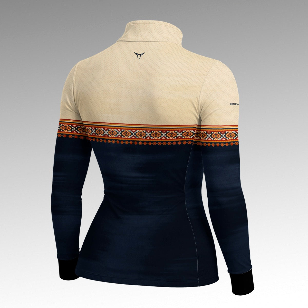 Camisa Feminina Agro Bege Azul Apache com UV50 - Brk Agro