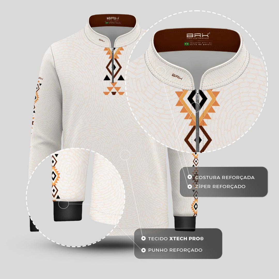 Camisa Infantil Branca Longhorn Apache com UV50 - Brk Agro