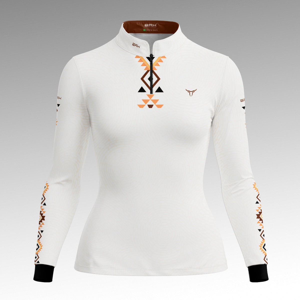 Camisa Feminina Branca Longhorn Apache com UV50 - Brk Agro