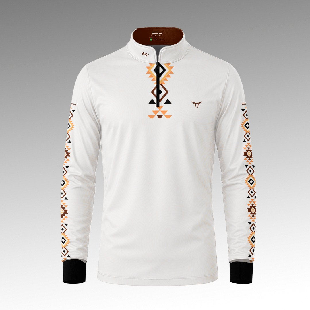 Camisa Apache Branca Longhorn com UV50 - Brk Agro
