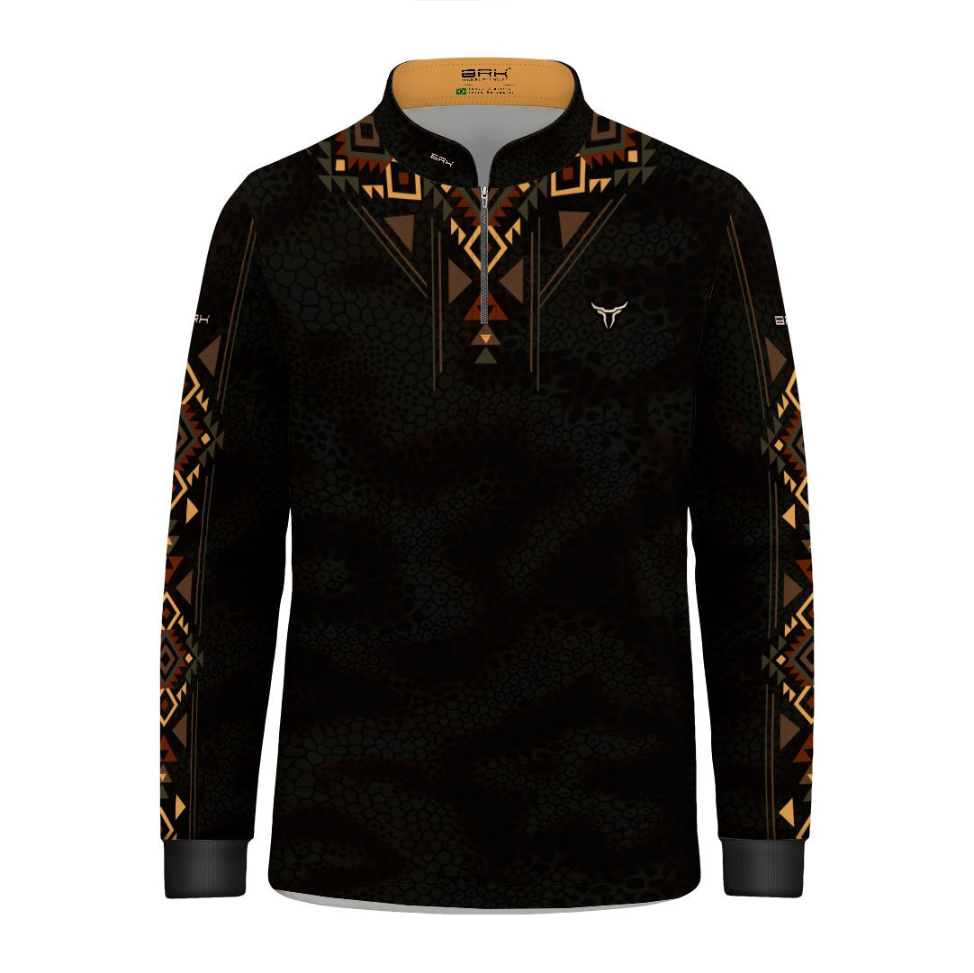Camisa Infantil Preta Longhorn Apache com UV50